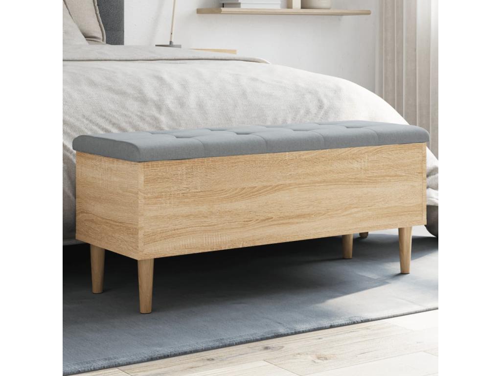 Banc de rangement chêne Maisonpuretop 102x42x46 bois d'ingénierie 21703DSIM