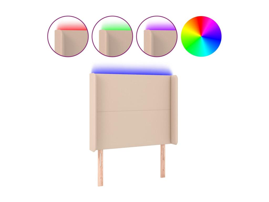 Tête de lit à LED Cappuccino 103x16x118/128 cm Similicuir 29946SXUL