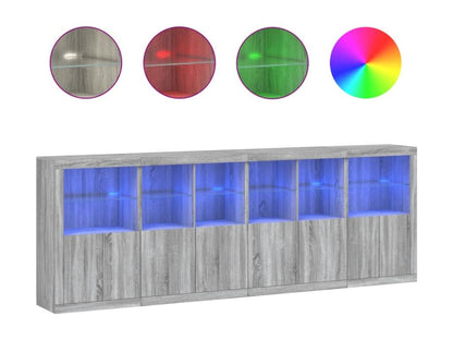 Buffet avec Maisonpuretopères LED Maisonpuretop gris 283x37x100 cm 08214EOZG