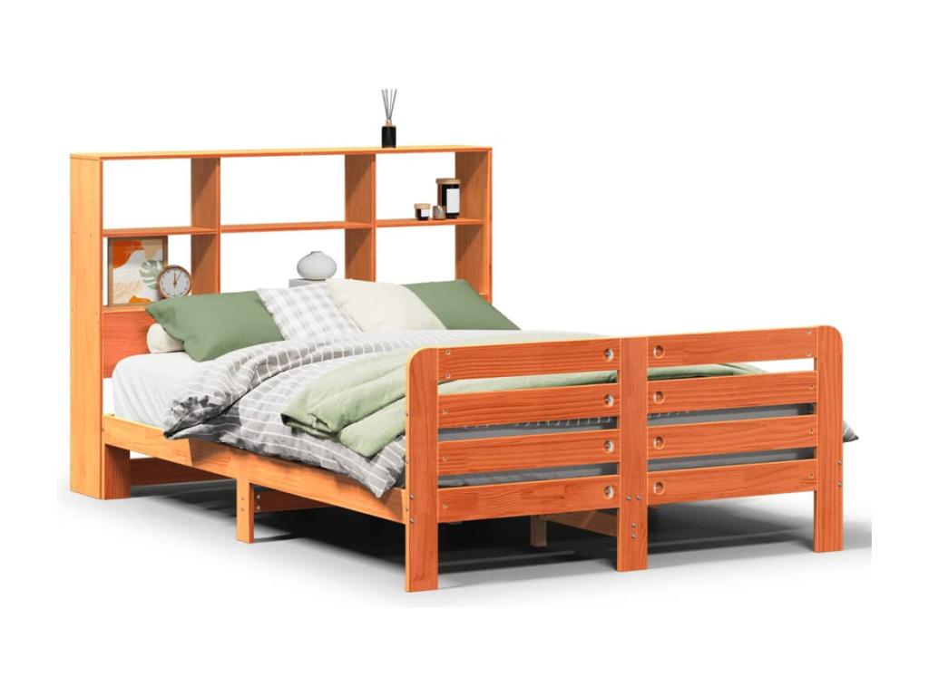 Cadre de lit sans matelas cire marron 120x200cm bois pin massif 63103QSRZ