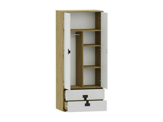 Armoire Artvivrestore 113 Chêne Artvivrestore - Gris brillant 191x80x50cm Nombre d'étagères 3 60744ORUD