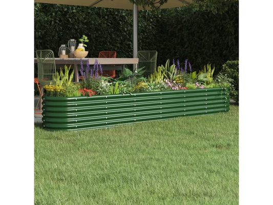 Lit surélevé de jardin Acier enduit de poudre 260x40x36 cm Vert 91070GLFU