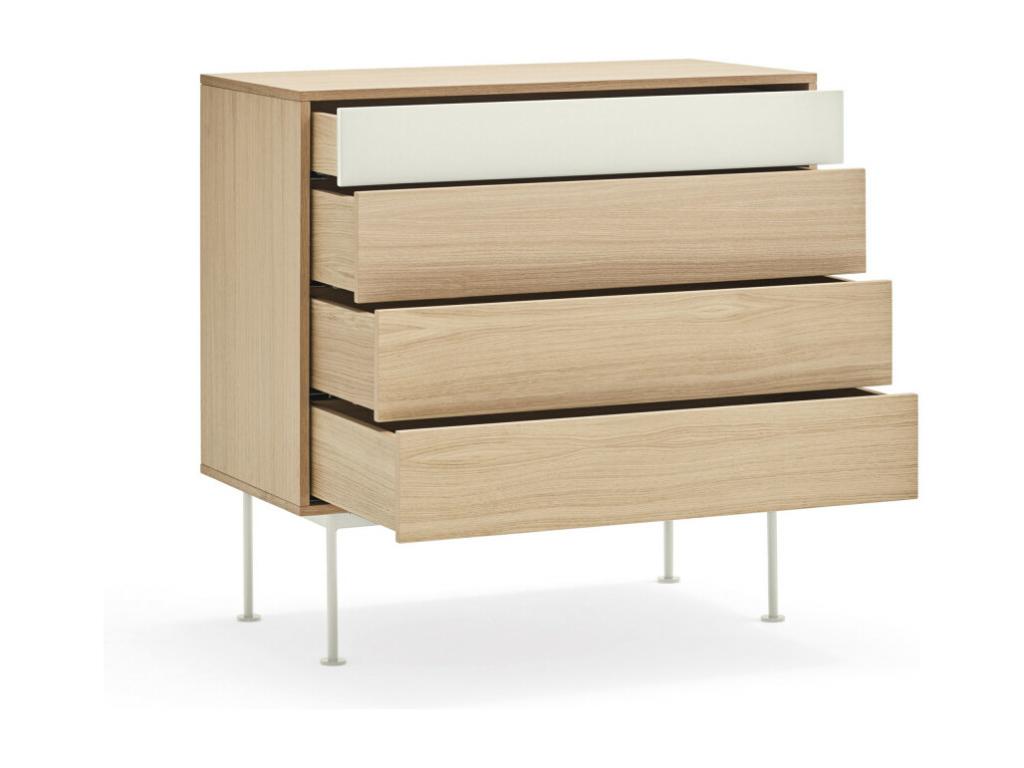 Maisonpuretop - Commode 4 tiroirs en bois L90xH45cm Couleur - Blanc 97915WVMA