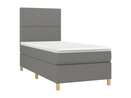 Lit à sommier tapissier et matelas Gris foncé 90x190 cm Tissu 05212LMEW