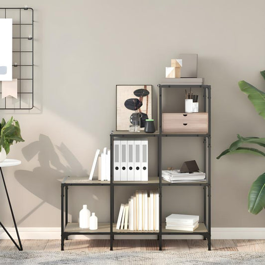 Bibliothèque chêne Artvivrestore 92x30x102 cm bois ingénierie et métal 40794QXFG