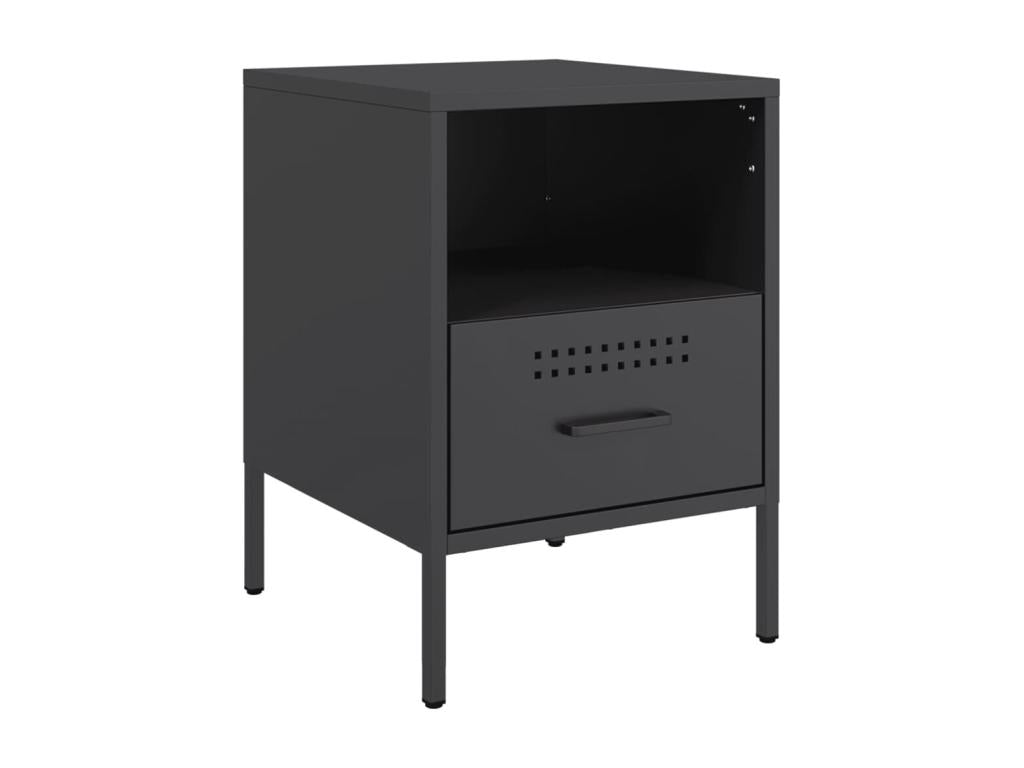 Tables de chevet 2 pcs noir 36x39x50.5 cm acier 24122ZLBQ