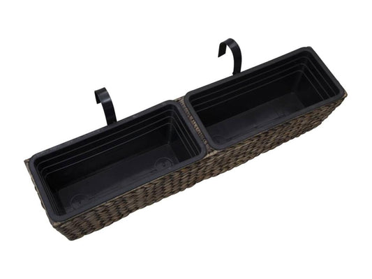 Lot de 2 jardinières marron 80x20x18 cm 02 0000883 89249VOBR