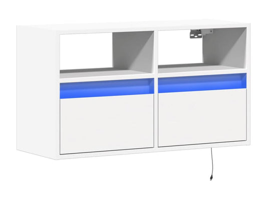 Meuble TV mural avec Maisonpuretopères LED blanc 80x31x45 cm 54874JBQS