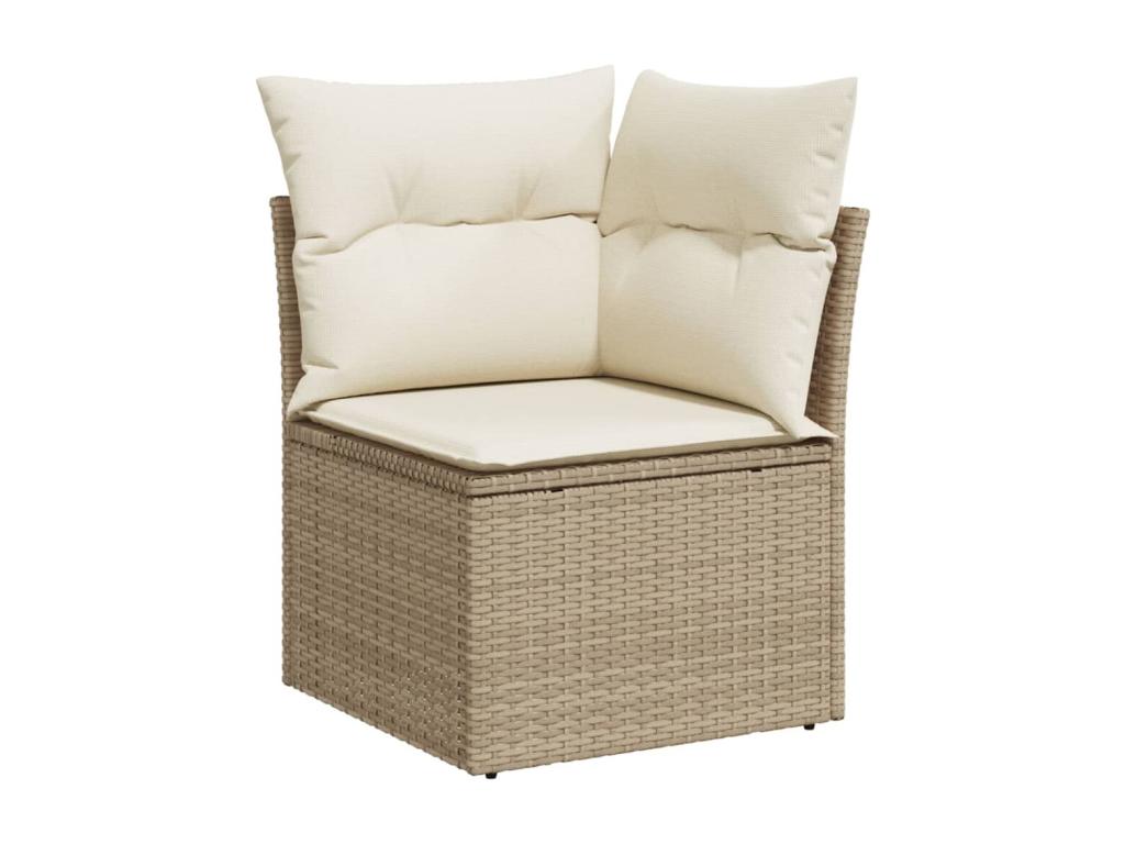 Salon de jardin avec coussins 6 pcs beige résine tressée 79858YOYD