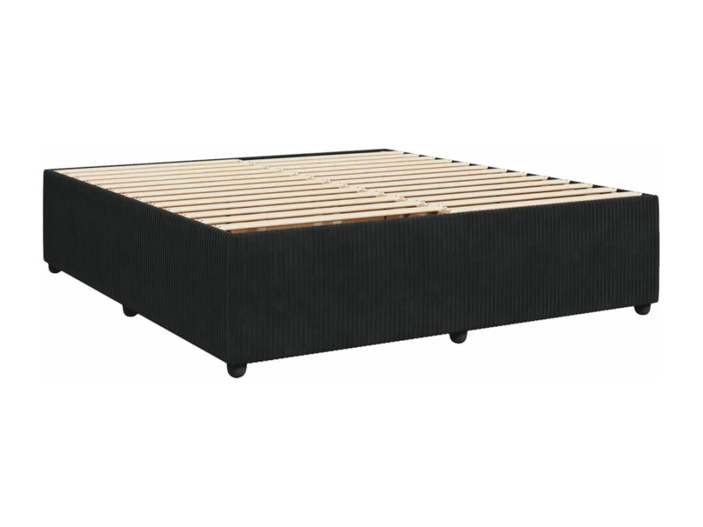 Sommier à Maisonpuretop de lit avec matelas Noir 180x200 cm Velours 40613DATX