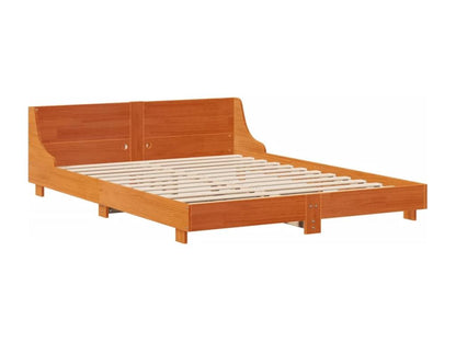 Cadre de lit sans matelas cire marron 120x200cm bois pin massif 52941BOZG