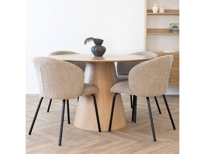 Artvivrestore - Table Ronde 120cm Pied Central MDF Placement Frêne 48409PSAQ