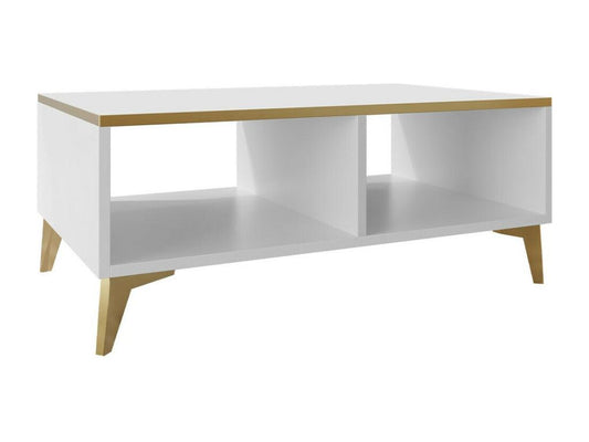 Table basse Artvivrestore AD104 Doré - Blanc 40x50x100cm Stratifié Angulaire 05736CCGN