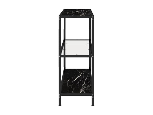 Table console Transparent-marbre noir 100x36x90 Verre trempé 99519ZTEH