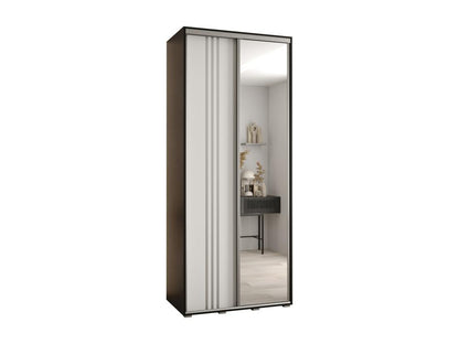 ARMOIRE Artvivrestore 7 À PORTES COULISSANTES 235.2/120/60 2 portes Noir/Blanc/Argent 07694UNWL