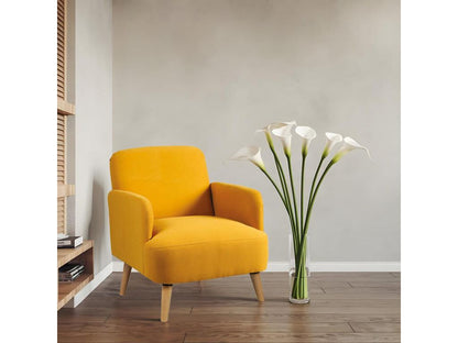 Maisonpuretop - Fauteuil Rembourré Tissu Jaune 43259NGLK