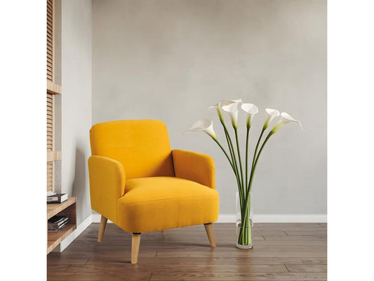 Maisonpuretop - Fauteuil Rembourré Tissu Jaune 43259NGLK