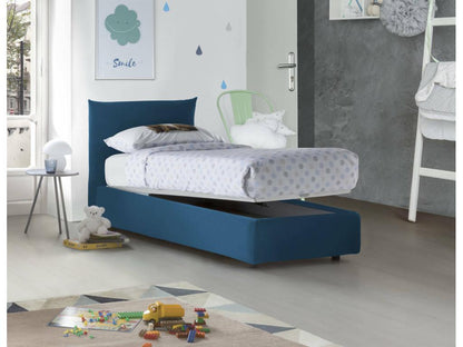Lit simple Artvivrestore Lit coffre avec revêtement en tissu Made in Italy Ouverture frontale avec matelas 80x190 cm inclus Bleu 63258FGMZ