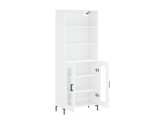 Buffet haut Blanc 69,5x34x180 cm Bois d'ingénierie 44174DIRD