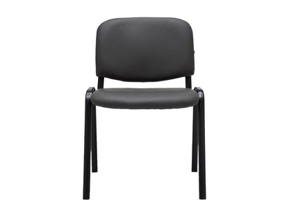 Chaise de salle à manger - Similicuir / Métal noir mat - Gris - Maisonpuretop 37853CAKP