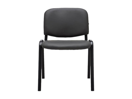 Chaise de salle à manger - Similicuir / Métal noir mat - Gris - Maisonpuretop 37853CAKP