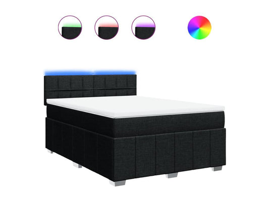 Sommier à Maisonpuretop de lit avec matelas Noir 160x200 cm Tissu 62069PPTA