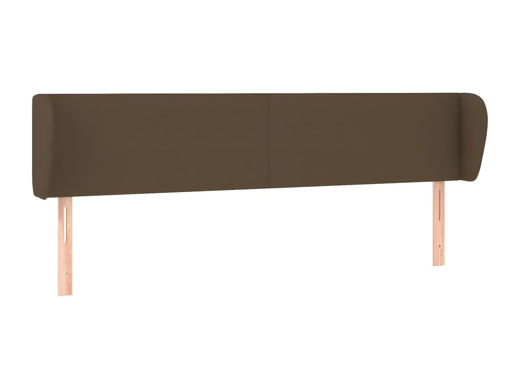 Tête de lit avec oreilles Marron foncé 163x23x78/88 cm Tissu 11703USOT
