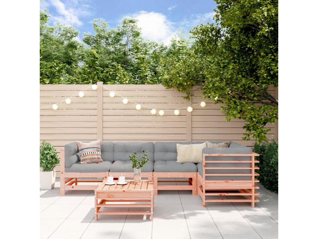 Salon de jardin 6 pièces bois massif Maisonpuretop 55585YTBZ