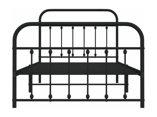 Cadre de lit métal avec tête de lit-pied de lit noir 100x200 30726JHZI