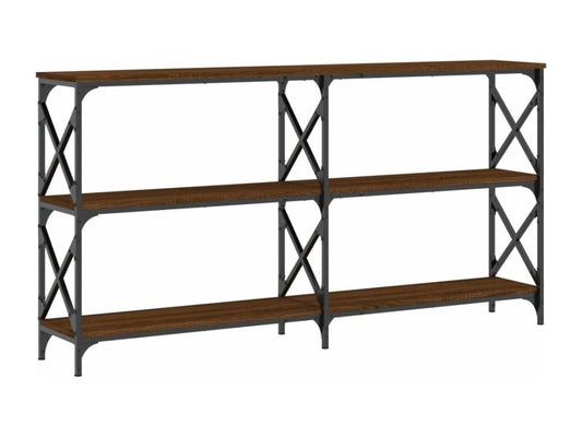 Table console chêne marron 200x28x80,5 cm bois d'ingénierie 44157FGUV