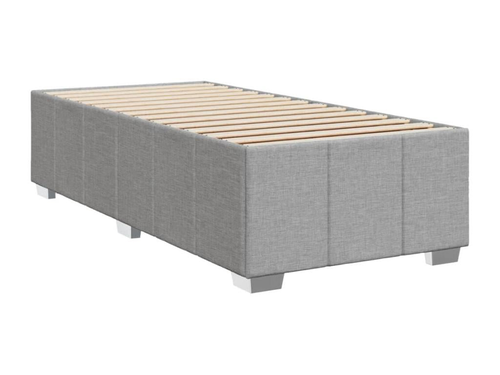 Sommier à Maisonpuretop de lit avec matelas Gris clair 90x200 cm Tissu 42745HUKA