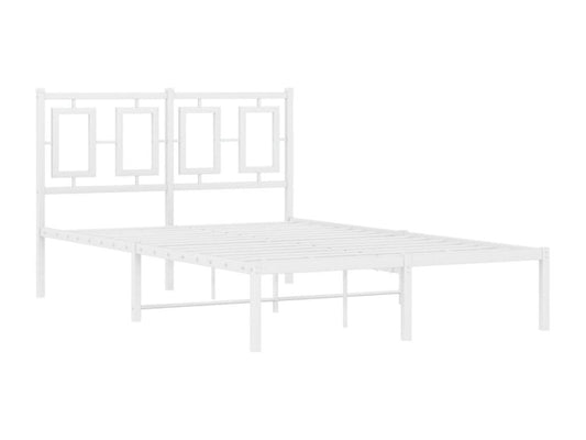 Cadre de lit métal avec tête de lit blanc 120x200 cm 53279GVTG