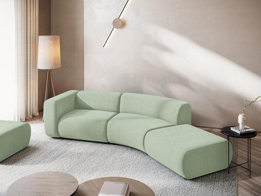 Canapé modulable 4 places droit en tissu texturé - vert clair - Maisonpuretop 10727QVZU
