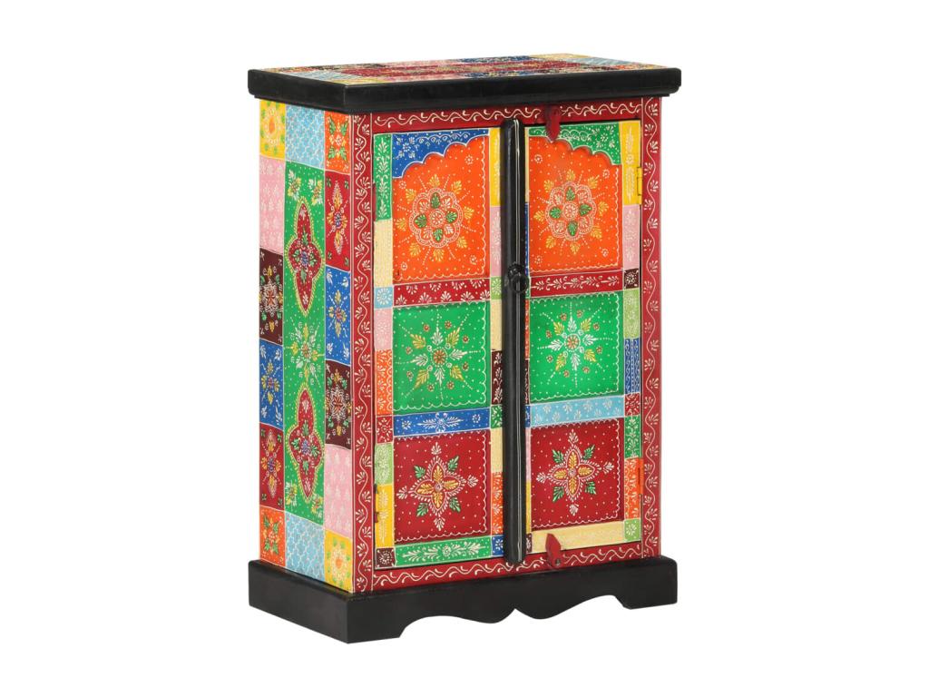 Buffet peint à la main avec portes 53x30x75 cm Bois de manguier 05813SVZS