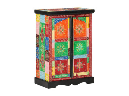 Buffet peint à la main avec portes 53x30x75 cm Bois de manguier 05813SVZS