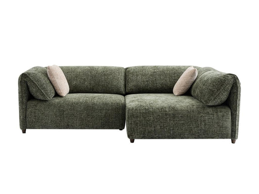 Canapé angle droit en tissu texturé vert LOUSOPA de Artvivrestore 33940BMXP