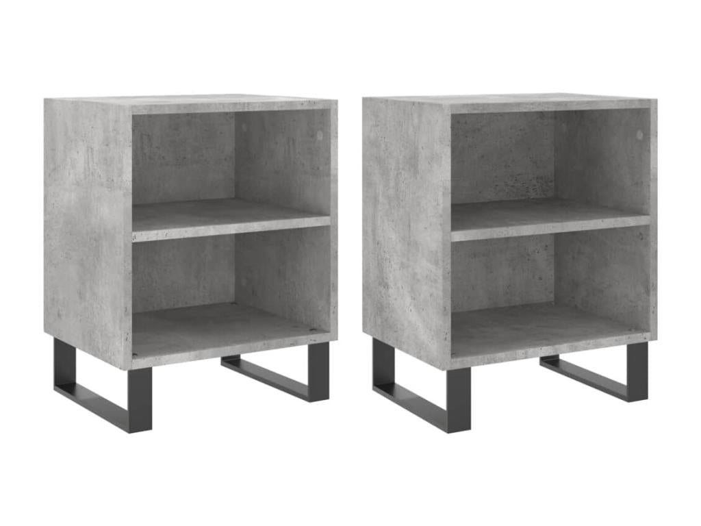 Tables de chevet 2 pcs gris béton 40x30x50 cm bois d'ingénierie 31749BOKF