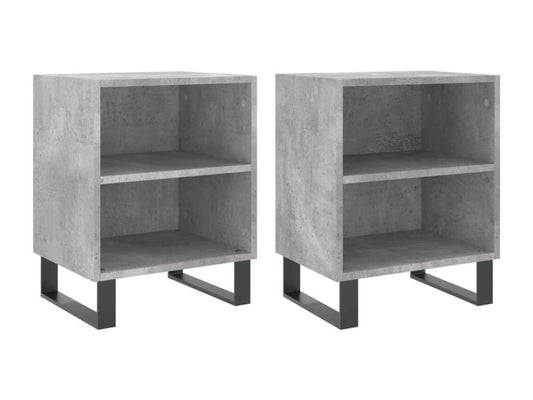 Tables de chevet 2 pcs gris béton 40x30x50 cm bois d'ingénierie 31749BOKF