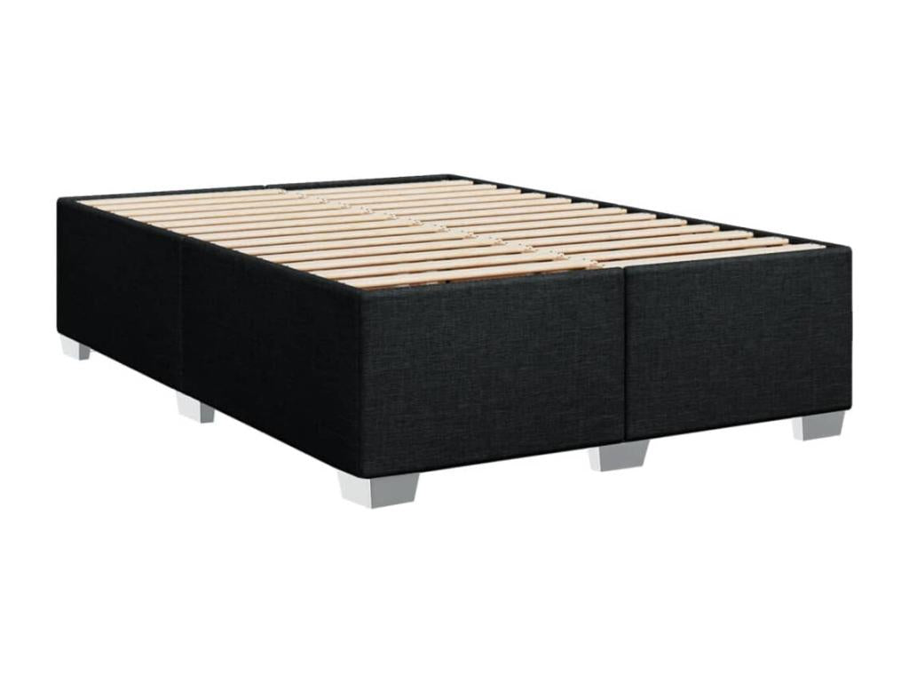 Sommier à Maisonpuretop de lit avec matelas Noir 140x200 cm Tissu 65679WNHX