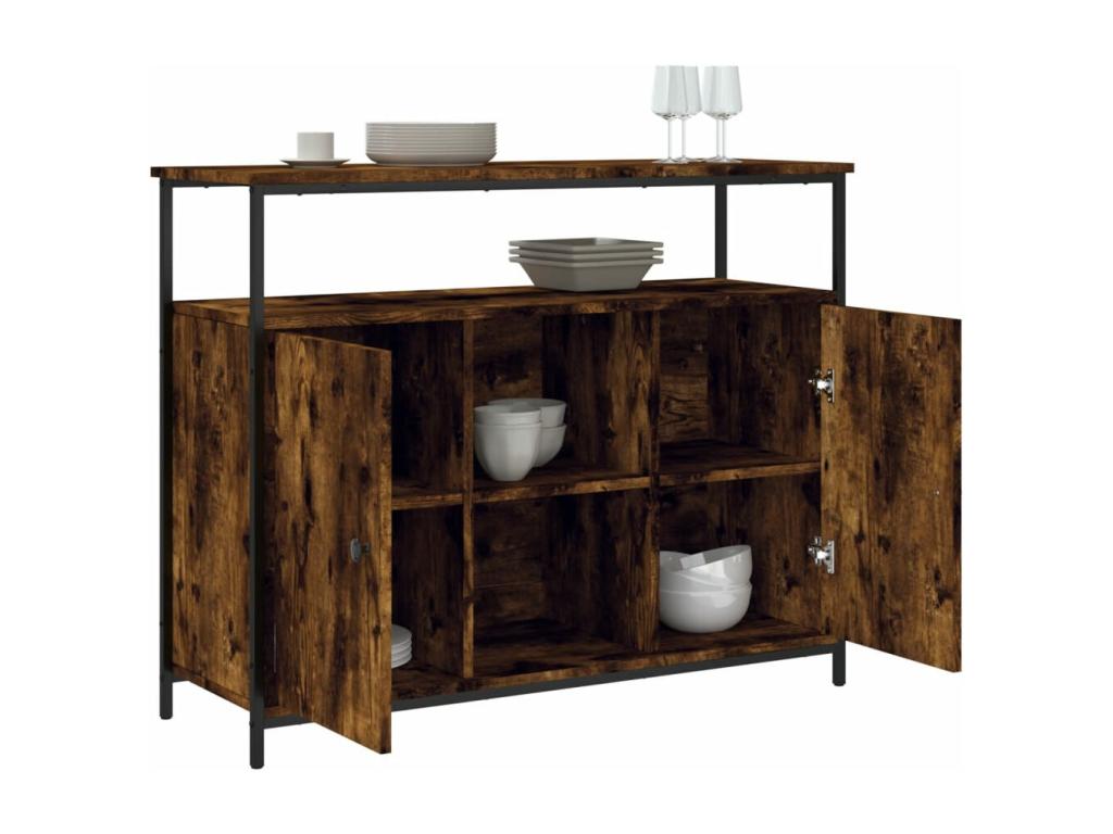 Buffet chêne fumé 100x35x80 cm bois d'ingénierie 10151KJHG