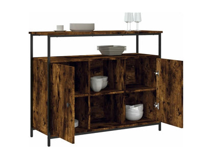Buffet chêne fumé 100x35x80 cm bois d'ingénierie 10151KJHG