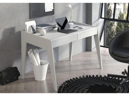 Bureau / coiffeuse en hêtre avec tiroirs Artvivrestore / couleur gris laitier / 125x70 cm 13900WOLY