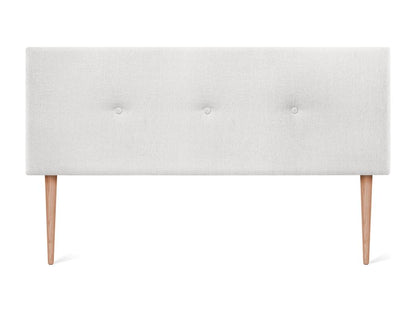 Maisonpuretop Tête de lit en laine naturelle avec Boutons 135x105cm avec pieds Lits 120/135 - Blanc 79538NHXL