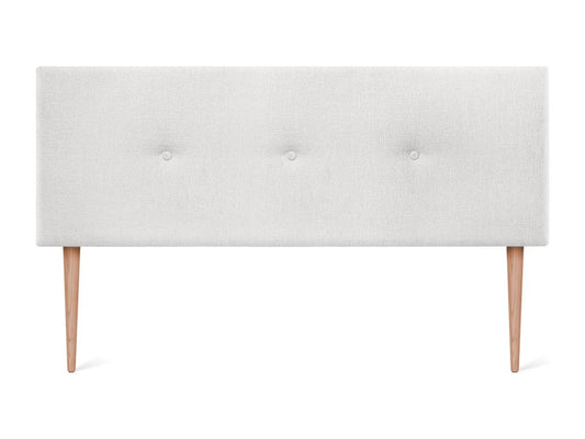 Maisonpuretop Tête de lit en laine naturelle avec Boutons 135x105cm avec pieds Lits 120/135 - Blanc 79538NHXL