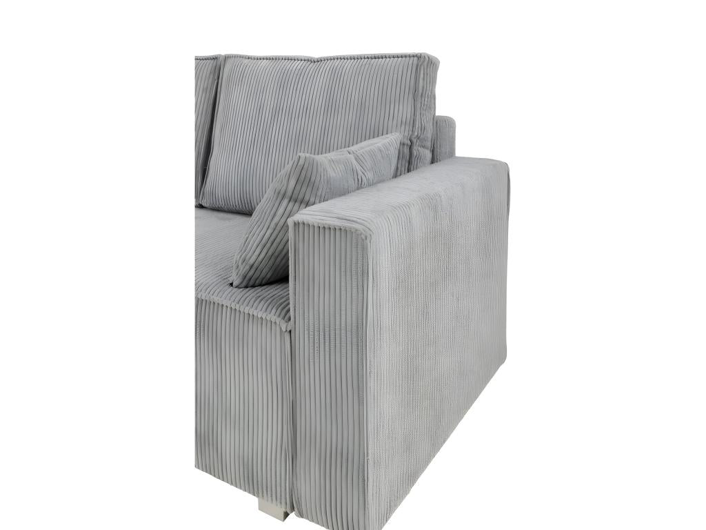 Canapé convertible en U Artvivrestore en velours tricoté noir 28904QWSV