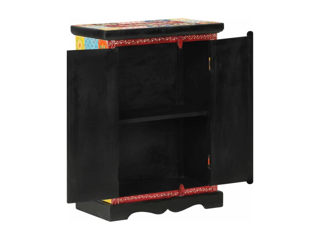 Buffet peint à la main avec portes 53x30x75 cm Bois de manguier 05813SVZS