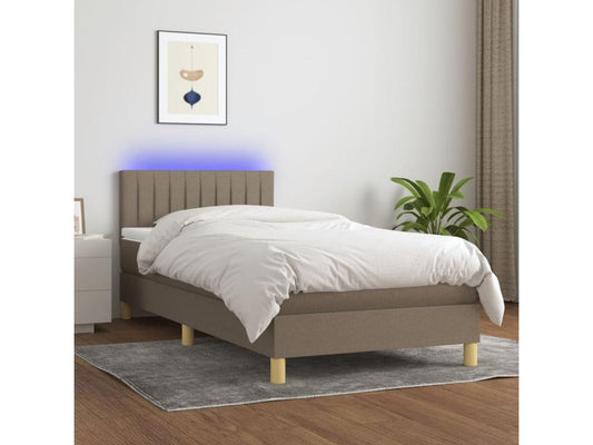 Sommier tapissier avec matelas et LED Maisonpuretop 90x190 cm Tissu 78795OVVR