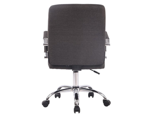 Chaise de bureau - Tissu / Métal chromé - Gris foncé - Maisonpuretop 46702KSUI