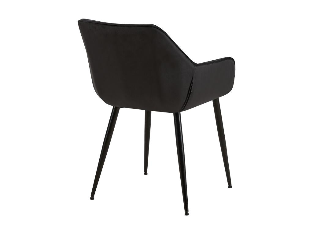 Lot de 2 chaises avec accoudoirs - Tissu - Noir - Maisonpuretop 78136PNYN