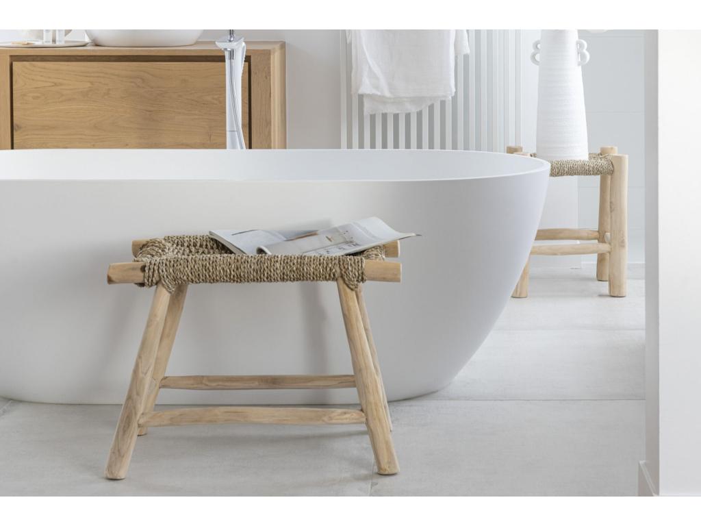 Tabouret Design en Teck Artvivrestore 60cm Naturel 92387TGLN
